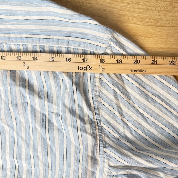 Polo Jeans Co Ralph Lauren Button Down Mens Medium Blue Stripe Slim Fit - Picture 9 of 10